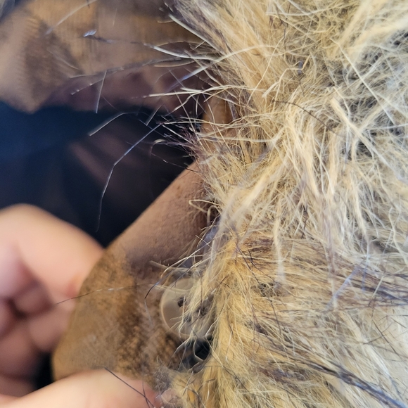 Giacca Large Brown Pattern Jacket with Removable Fur - Picture 4 of 5